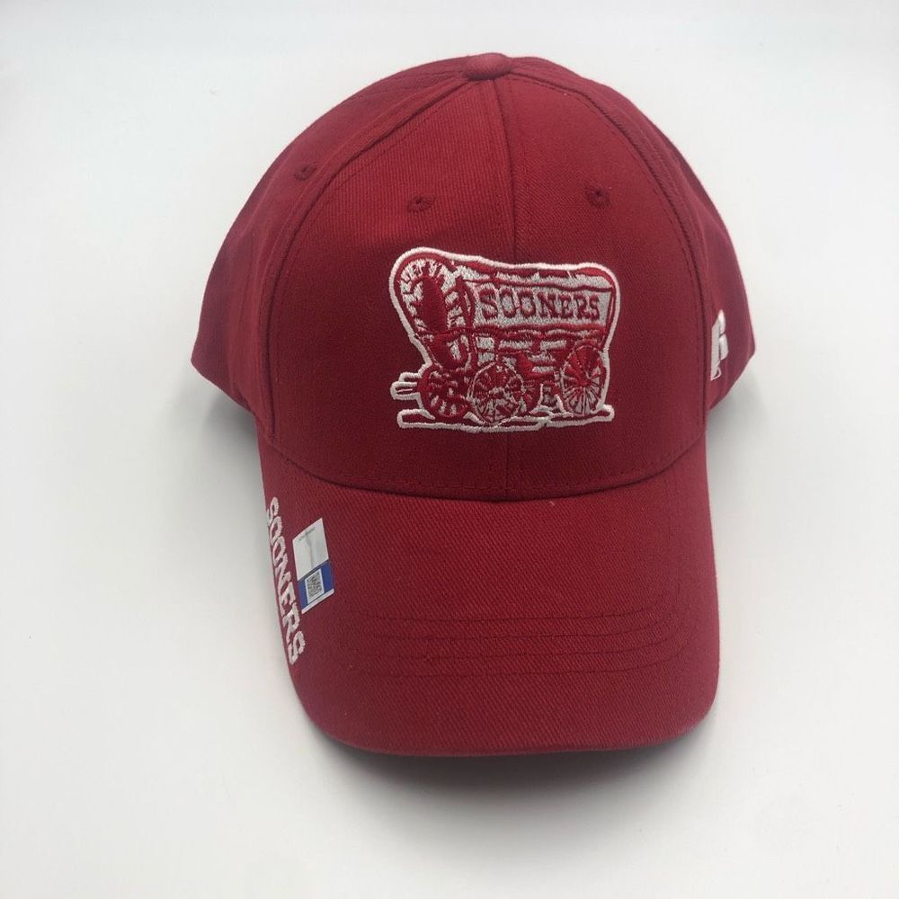 Russell Athletic Oklahoma Sooners Hat Crimson‎ Red Schooner Logo Adjustable Cap